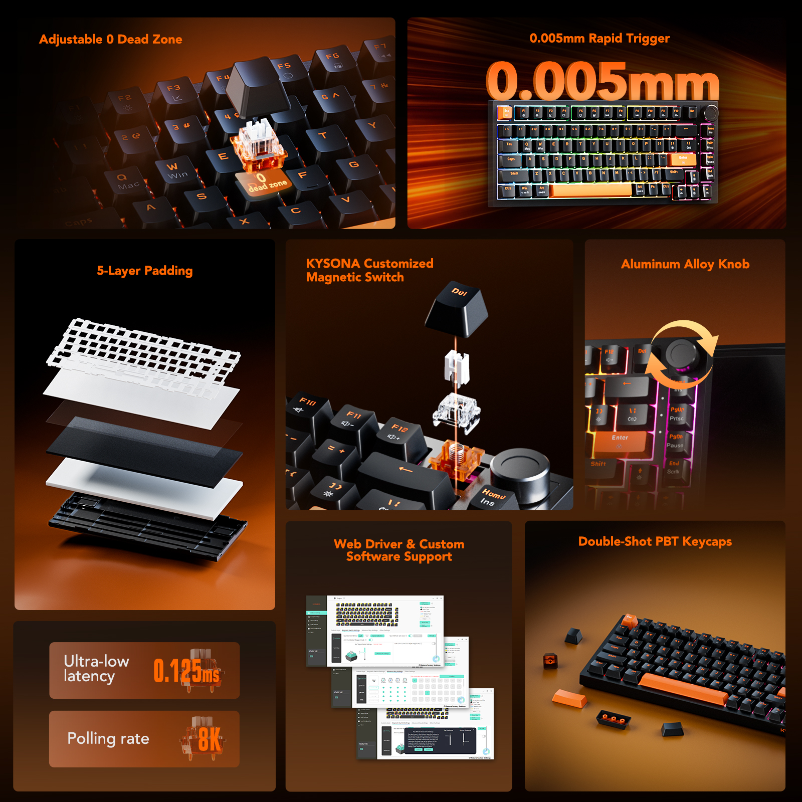 KYSONA KM82 HE Wired Gaming Ke - Gaming Keyboard No Number Pad recensione e prezzo
