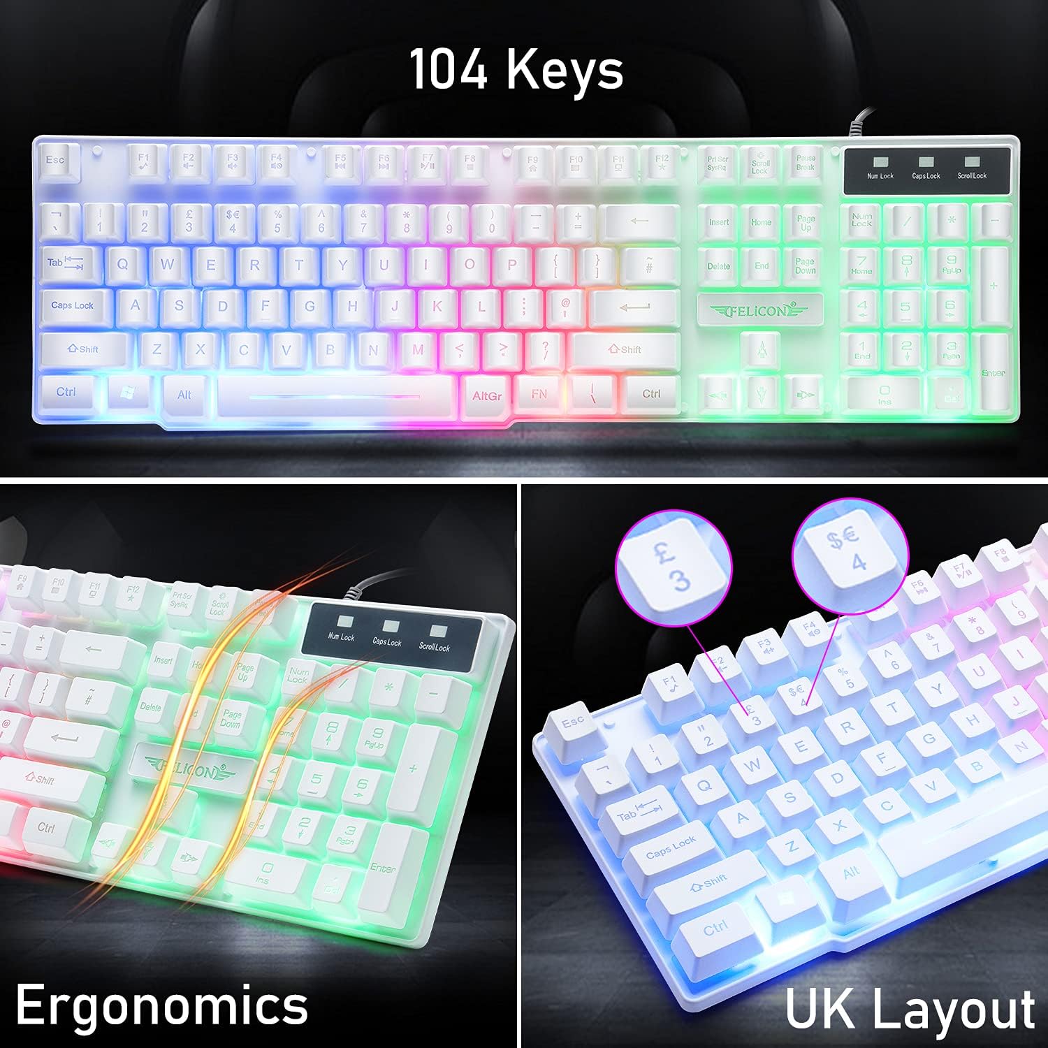 MAMBASNAKE T11 UK 100% Gaming  - Gaming Keyboard Mouse Set recensione e prezzo