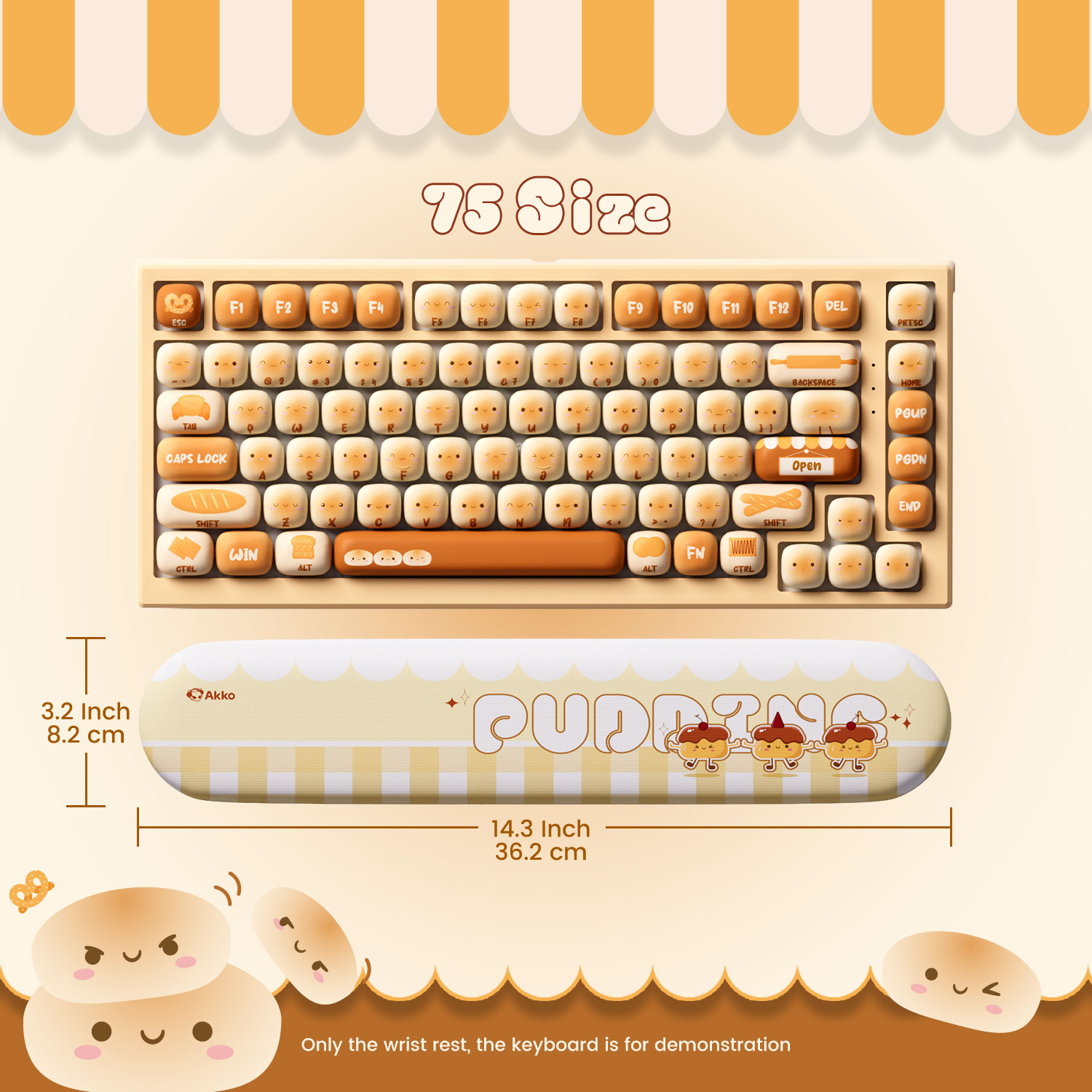 Akko Pudding Buns Keyboard Wri - Gaming Keyboard Hand recensione e prezzo