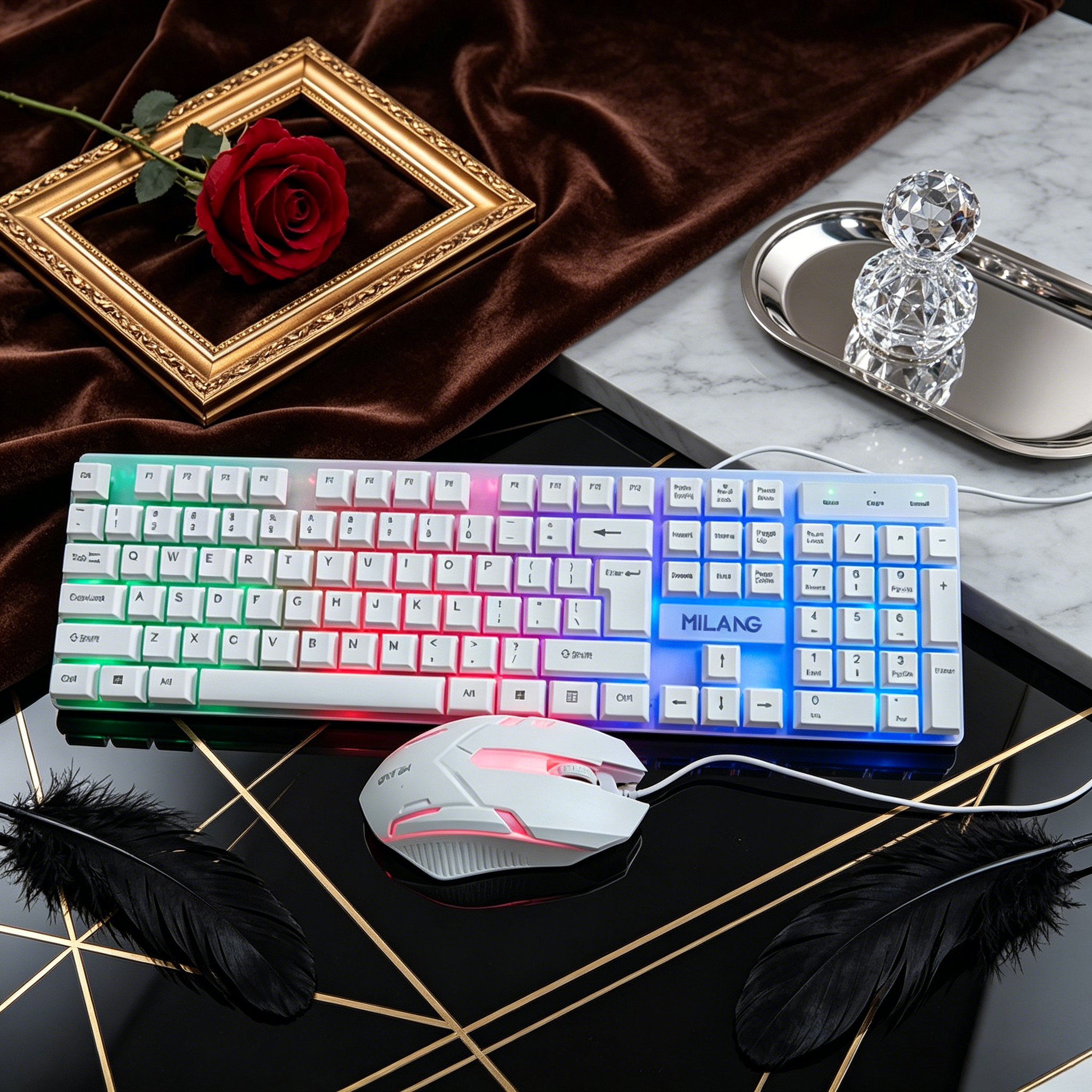 Wired RGB Backlit Keyboard Mou - Gaming Keyboard Mouse Set recensione e prezzo