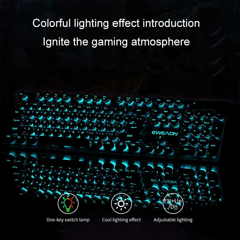 Retro Punk Mechanical Feel Key - Gaming Keyboard Mouse Set recensione e prezzo