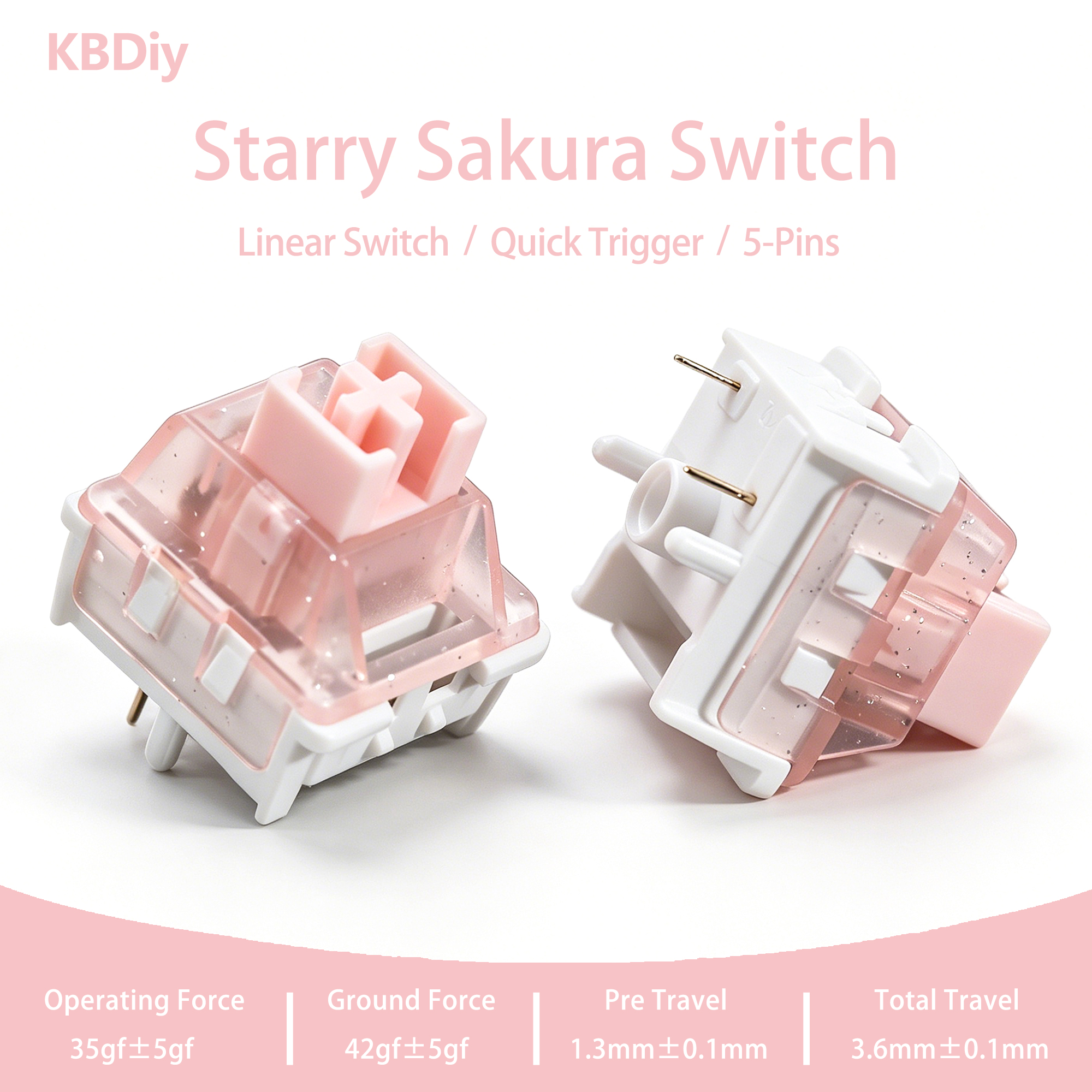 KBDiy Starry Sakura Switch 35g - Gaming Keyboard Ergo recensione e prezzo