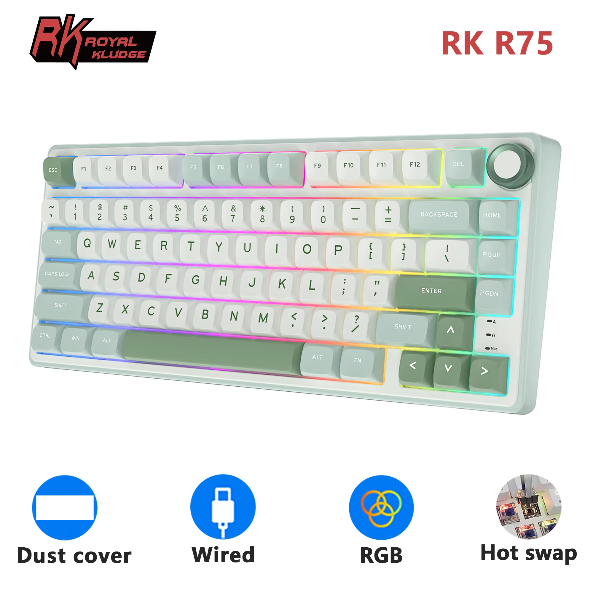 RK Royal Kludge R75 Gasket Wir - Gaming Keyboard Mobile recensione e prezzo
