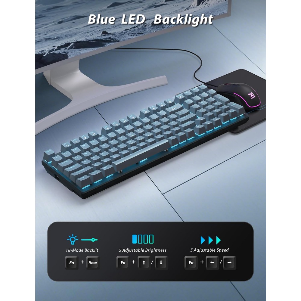 98-Key Floating Keycap Gaming  - Gaming Keyboard No Number Pad recensione e prezzo