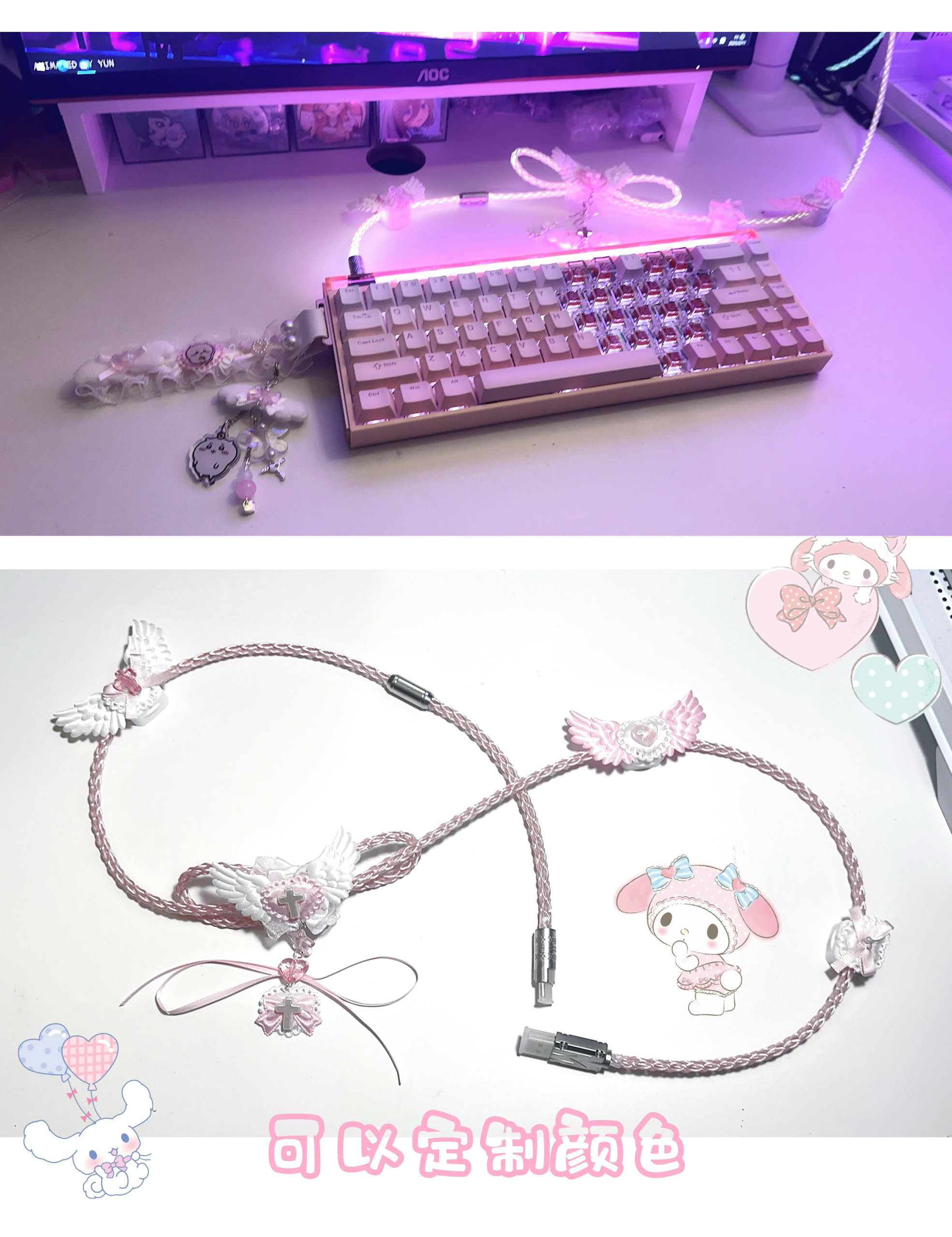 Custom Pink Blue Illuminated A - Gaming Keyboard Hand recensione e prezzo