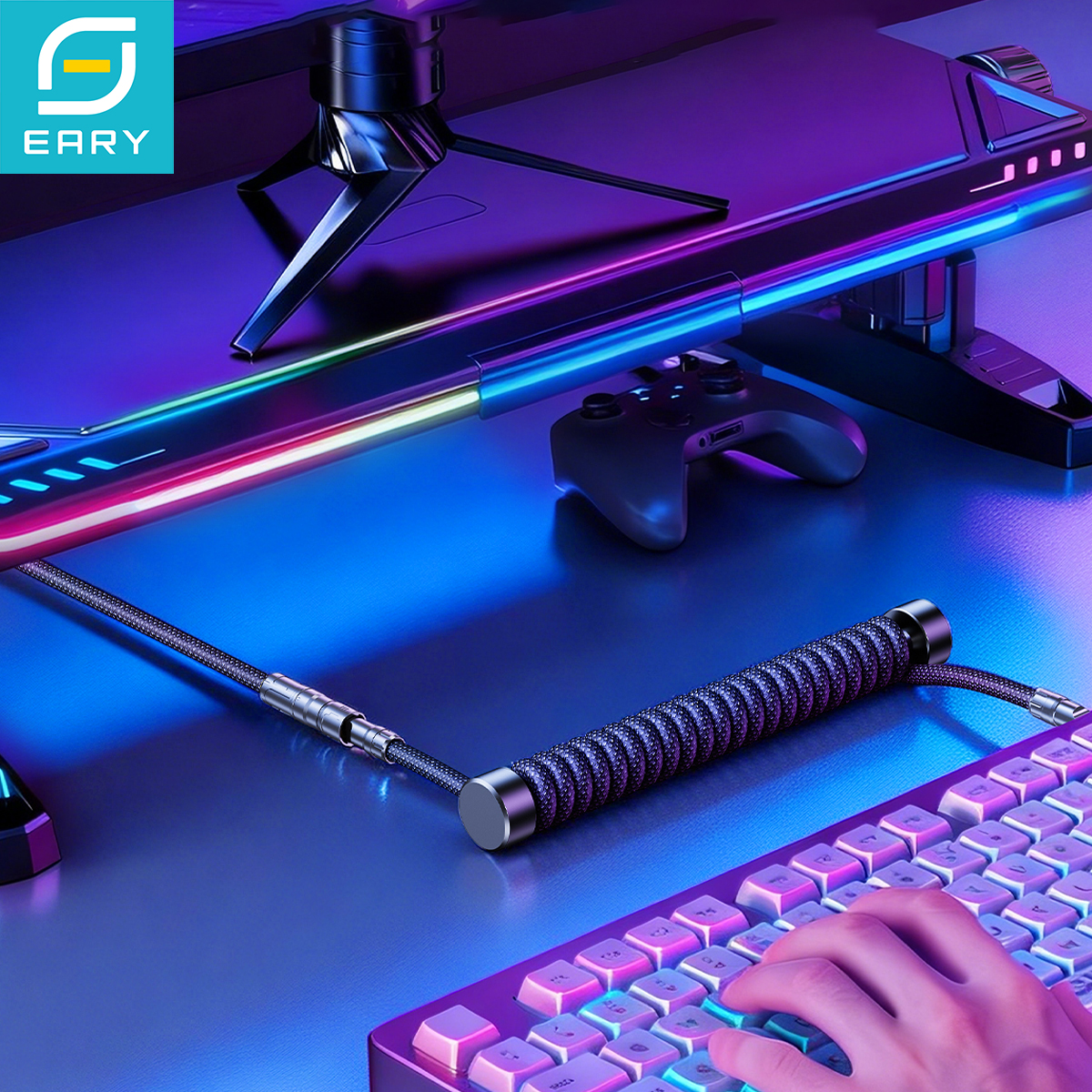 Eary 1.2m Coiled Keyboard Cabl - Gaming Keyboard Ergo recensione e prezzo