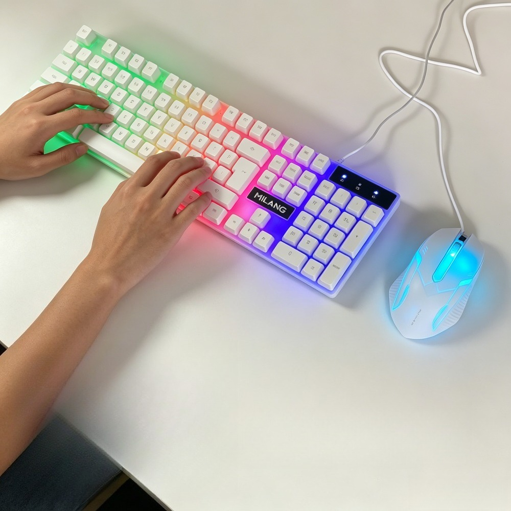 USB wired rainbow backlit keyb - Gaming Keyboard Mouse Set recensione e prezzo