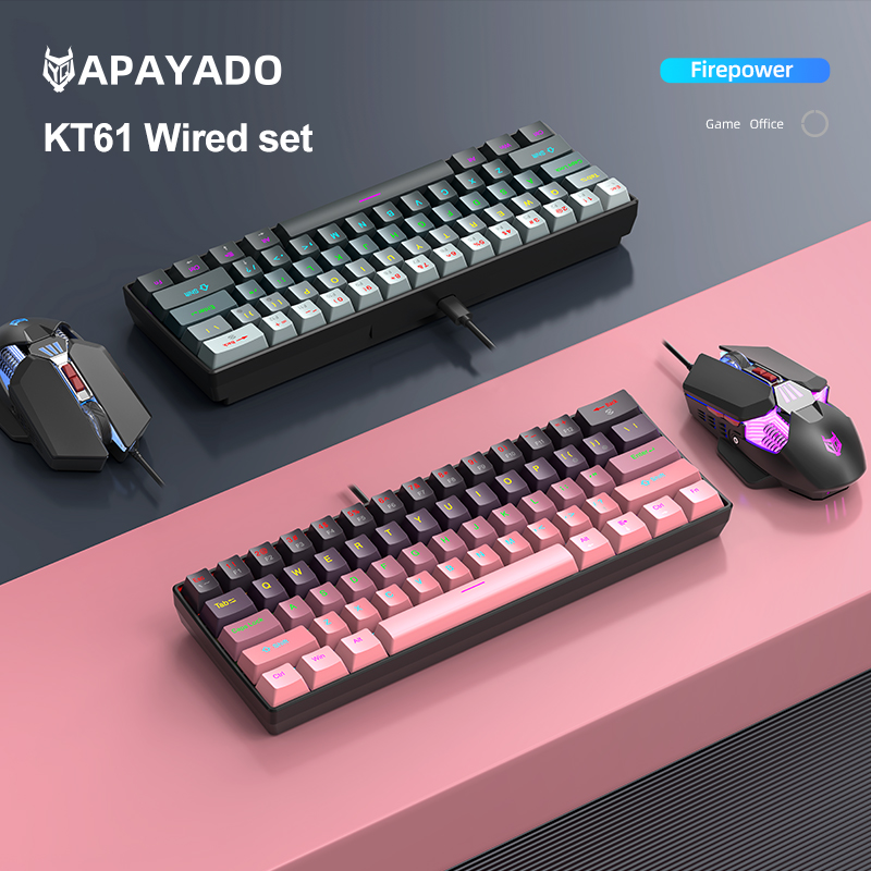 APAYADO KT61 Mechanical Keyboa - Gaming Keyboard Mouse Set recensione e prezzo