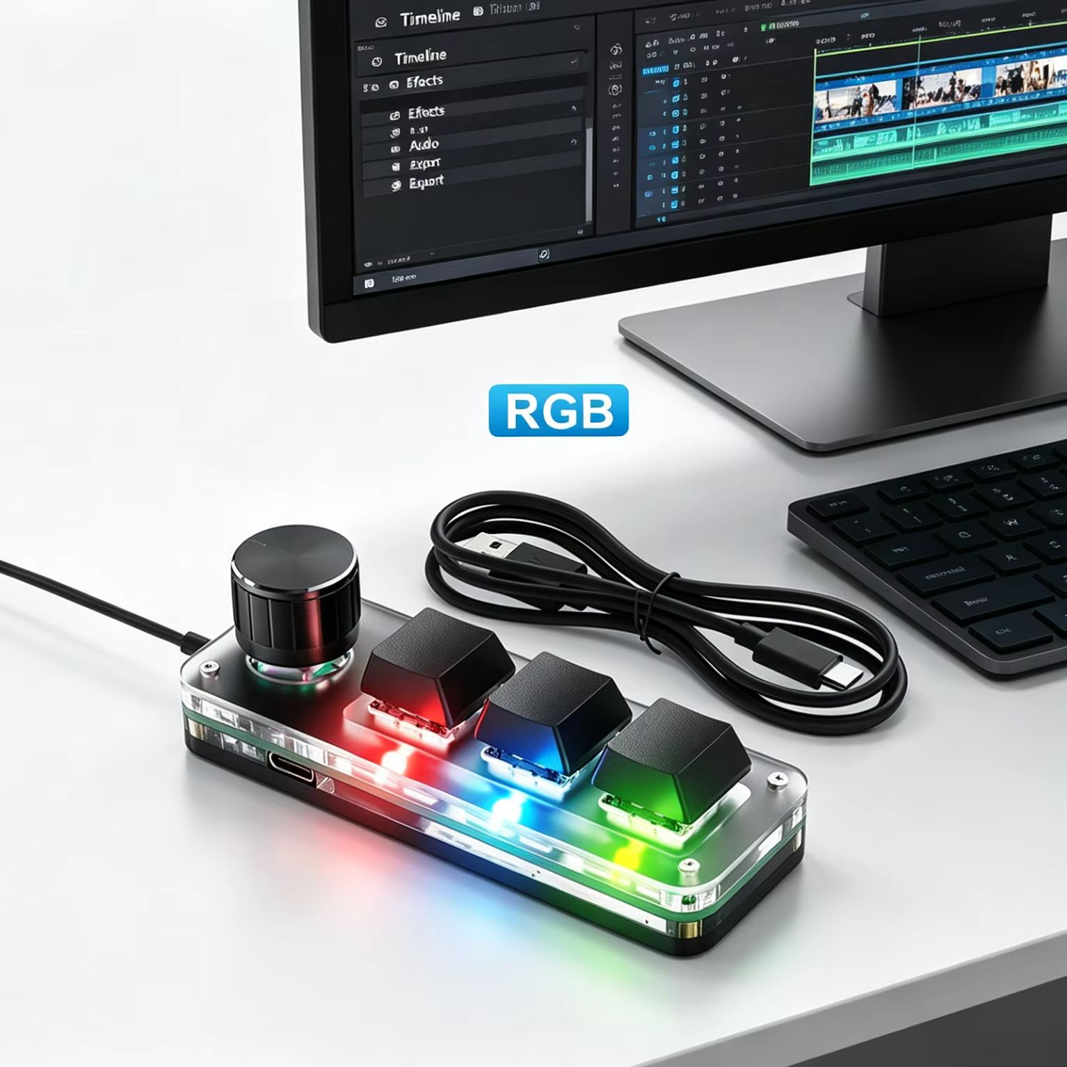 Programmable 3 Keys With Knob  - Gaming Keyboard No Number Pad recensione e prezzo