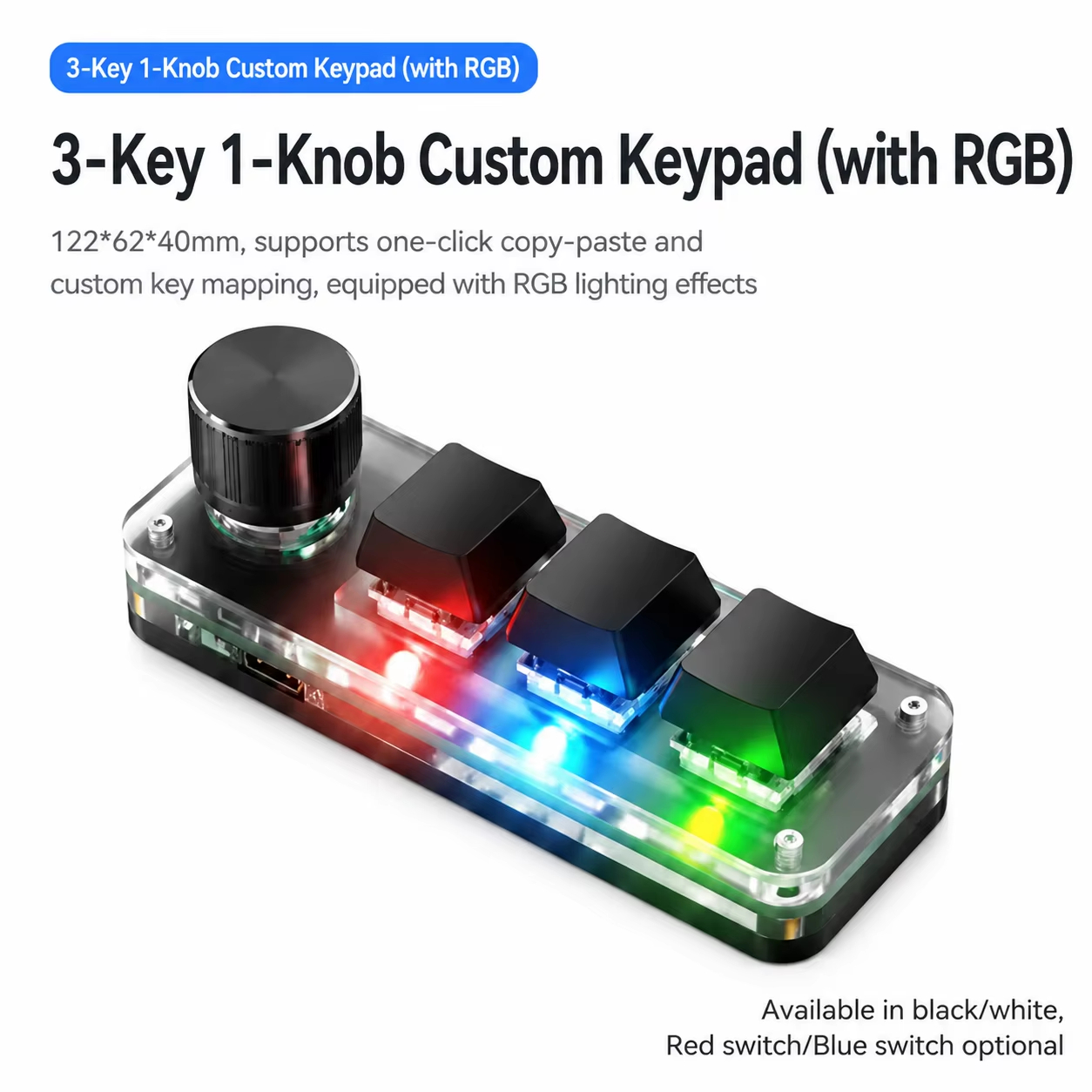 Programmable 3 Keys With Knob  - Gaming Keyboard No Number Pad recensione e prezzo