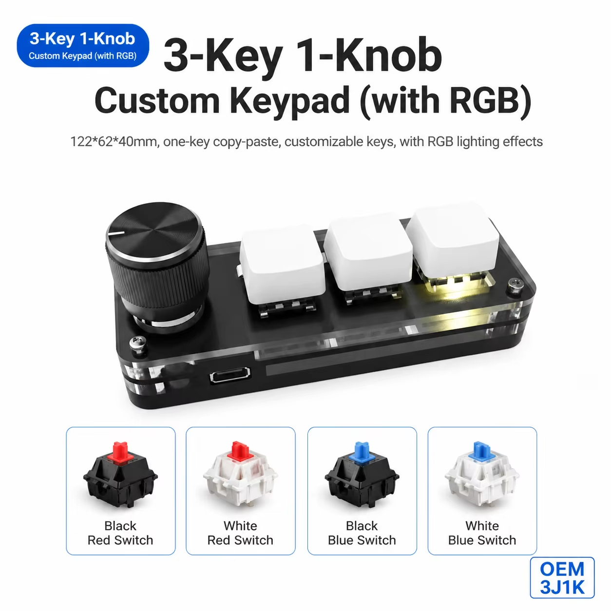 Programmable 3 Keys With Knob  - Gaming Keyboard No Number Pad recensione e prezzo