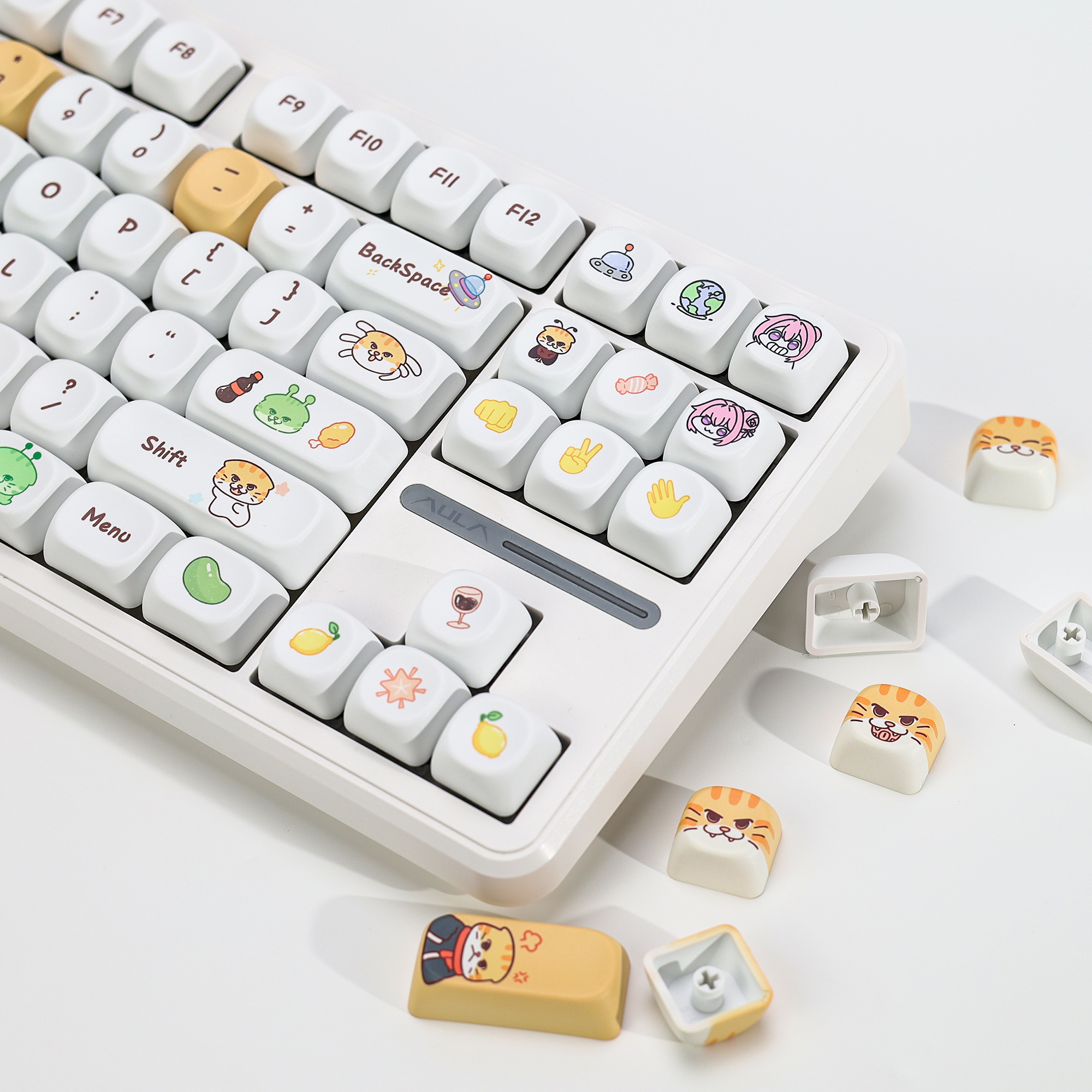 KBDiy Cute Bad Cat Theme Keyca - Gaming Keyboard No Number Pad recensione e prezzo