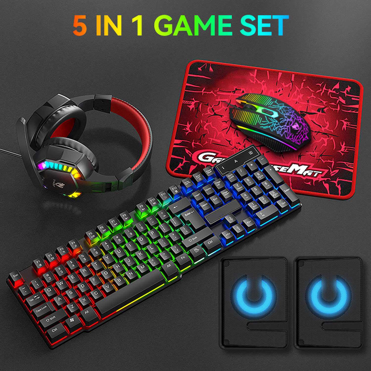 5-in-1 Set Gaming Combo Keyboa - Gaming Keyboard Mouse Set recensione e prezzo