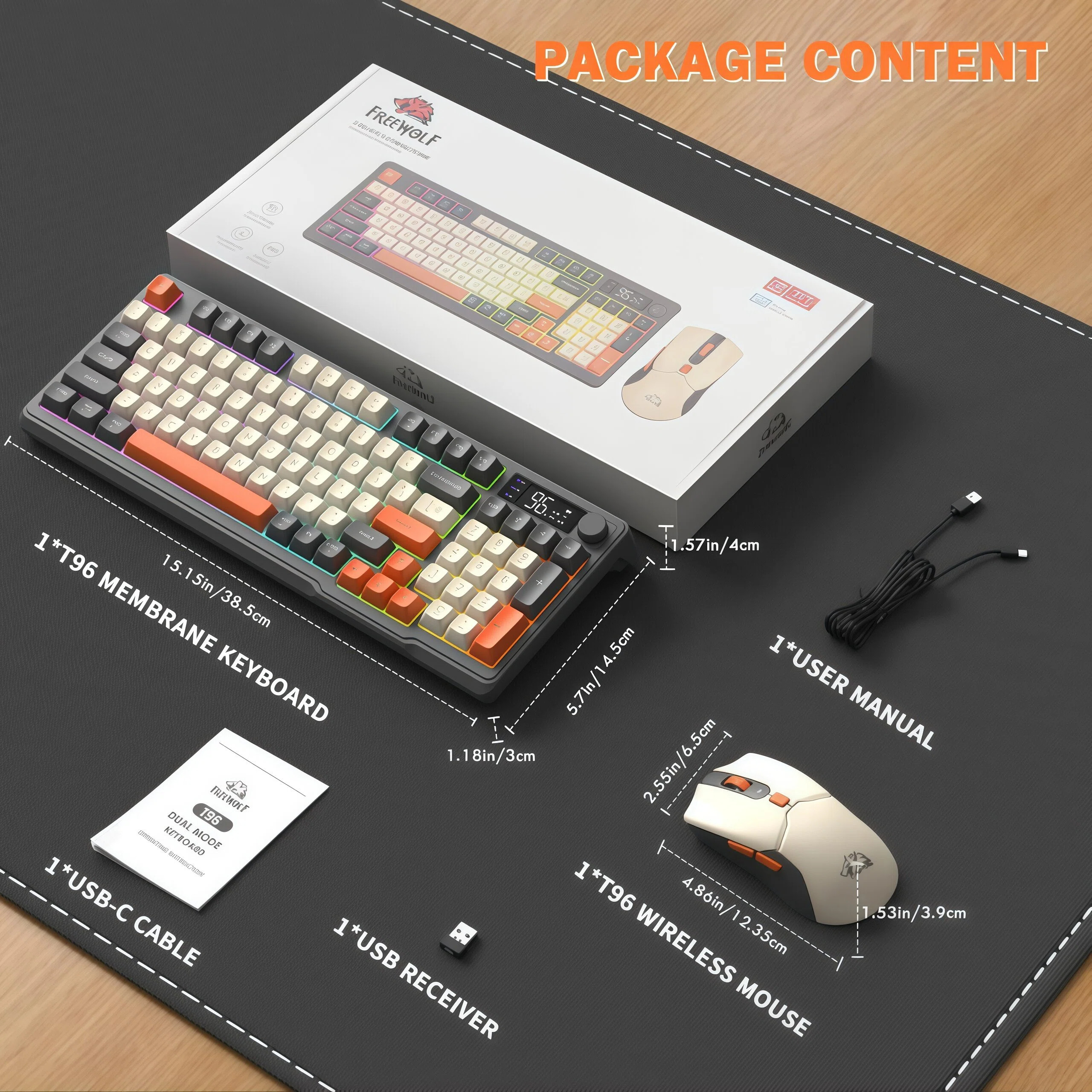 FREEWOLF T96 Wireless Keyboard - Gaming Keyboard Mouse Set recensione e prezzo