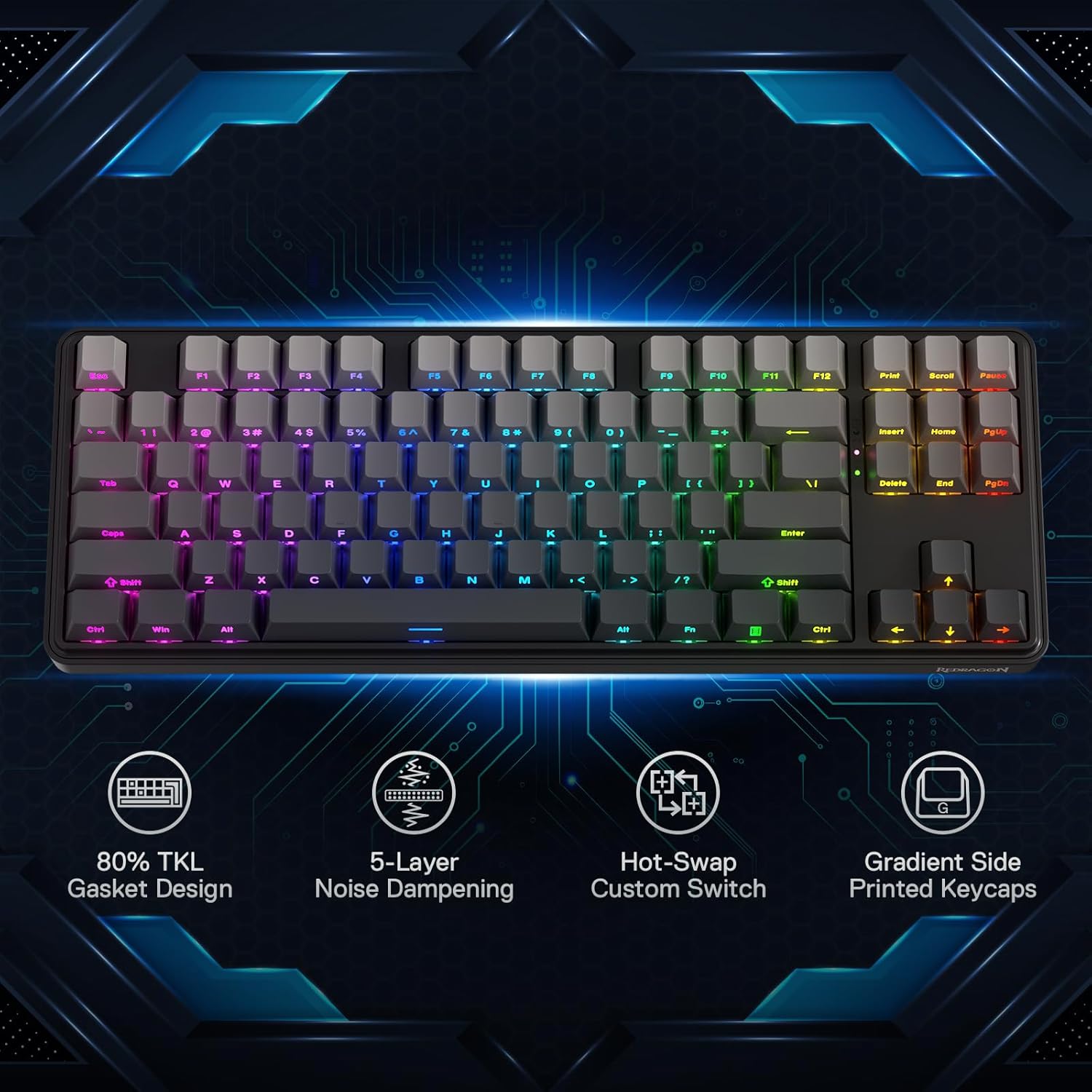 Redragon K707 PRO GB 80% Gaske - Gaming Keyboard No Noise recensione e prezzo