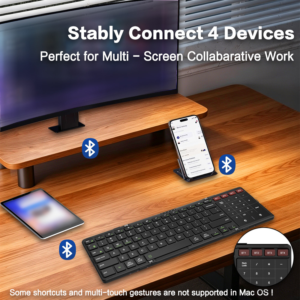 JOMAA Foldable Bluetooth Keybo - Gaming Keyboard No Number Pad recensione e prezzo