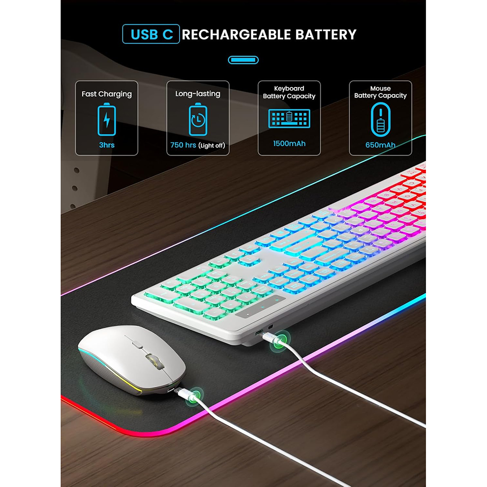 Backlit Wireless Keyboard and  - Gaming Keyboard Mouse Set recensione e prezzo