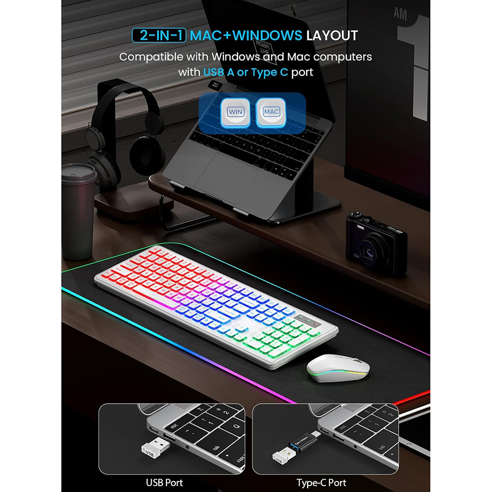 Backlit Wireless Keyboard and  - Gaming Keyboard Mouse Set recensione e prezzo