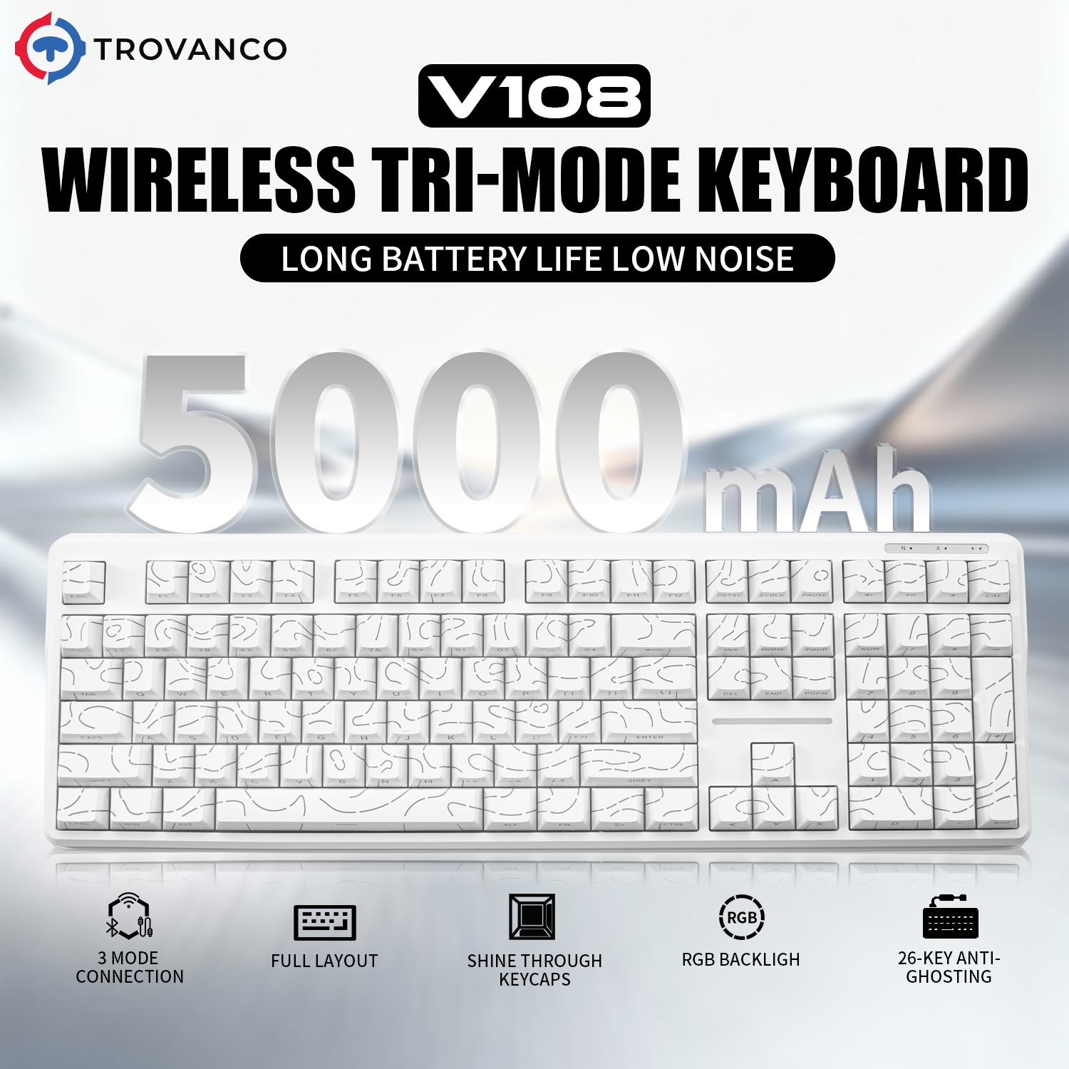 V108 Pro Wired&Wirel Keyboard  - Gaming Keyboard No Noise recensione e prezzo